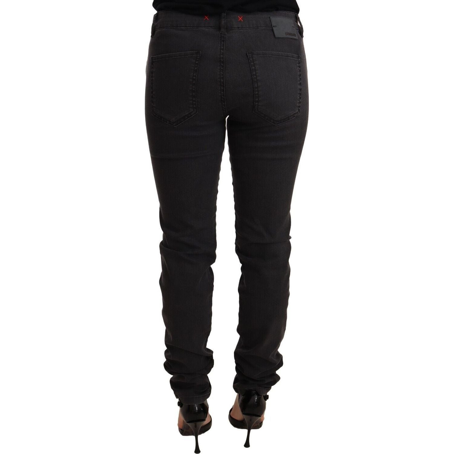 PINKO | Black Cotton Stretch Skinny Mid Waist Women Denim Jeans Jeans & Pants | McRichard Designer Brands