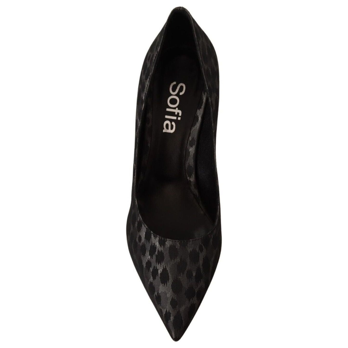 Sofia | Black Leopard Leather Stiletto High Heels Pumps Shoes | McRichard Designer Brands