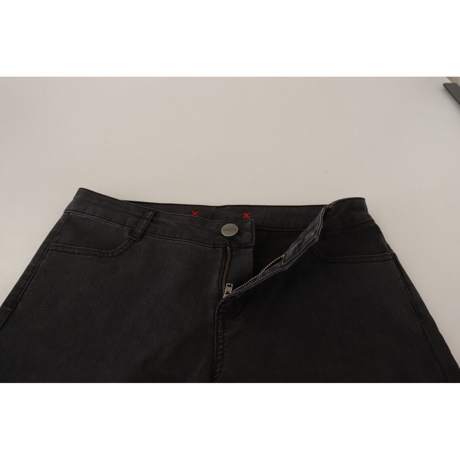 PINKO | Black Cotton Stretch Skinny Mid Waist Women Denim Jeans Jeans & Pants | McRichard Designer Brands
